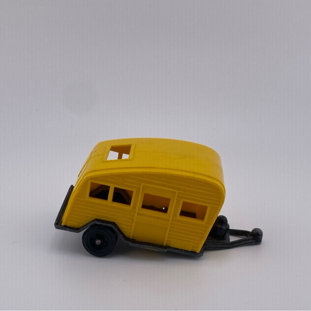 Vintage Tootsie Toy Tootsietoy Yellow Camper Trailer Made in USA Teardrop RV